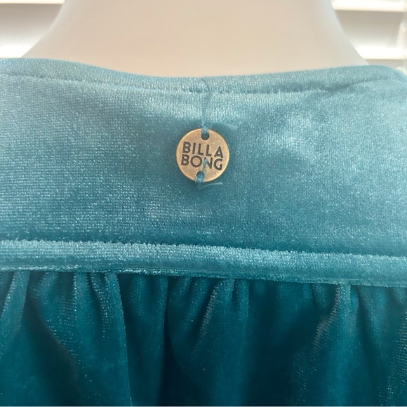 Billabong Teal Blue Velvet Wrap Tassel Mini Dress - Picture 8 of 15